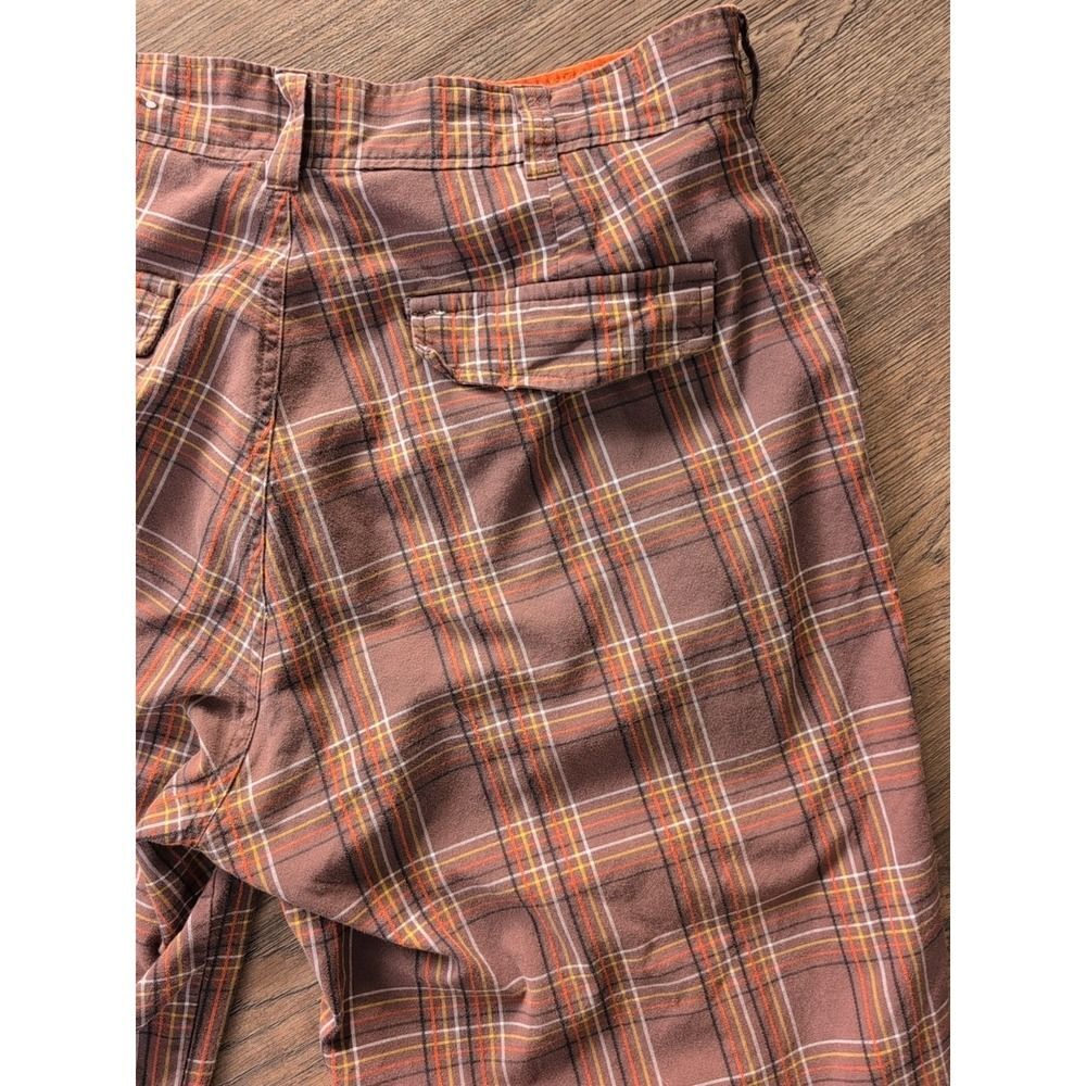Ecko Unltd Men's Shorts Orange Brown Sz 36 Plaid Bermuda Cotton 11" Outdoor - Picture 13 of 16